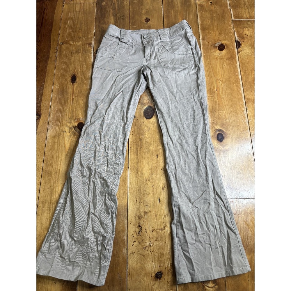 BeBop Womens Tan Flare Leg Low Rise Cargo Pants Size 5 Y2K Casual Twill